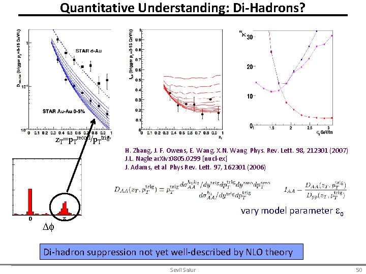 Quantitative Understanding: Di-Hadrons? z. T=p. Trecoil/p. Ttrig H. Zhang, J. F. Owens, E. Wang,