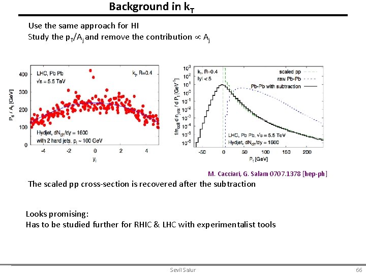 Background in k. T Use the same approach for HI Study the p. T/Aj