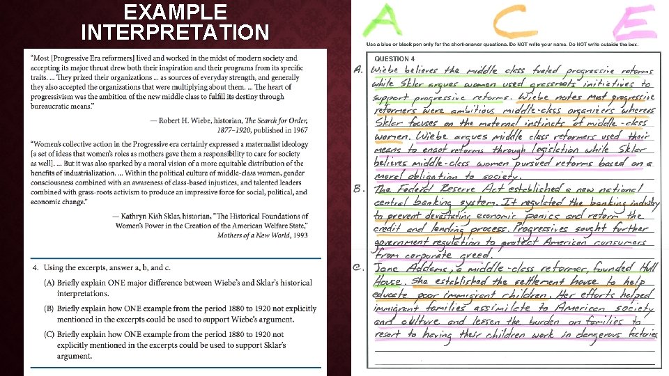 EXAMPLE INTERPRETATION EXAMPLE INTERPRETATION