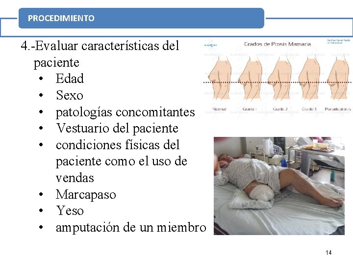 PROCEDIMIENTO 4. -Evaluar características del paciente • Edad • Sexo • patologías concomitantes •