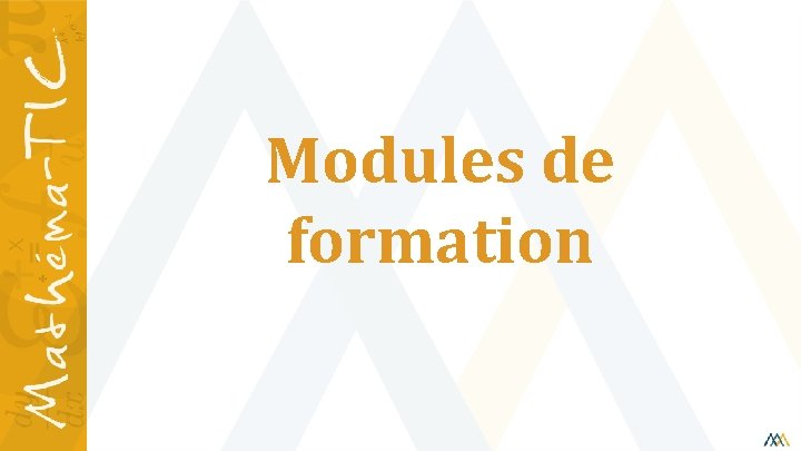 Modules de formation 