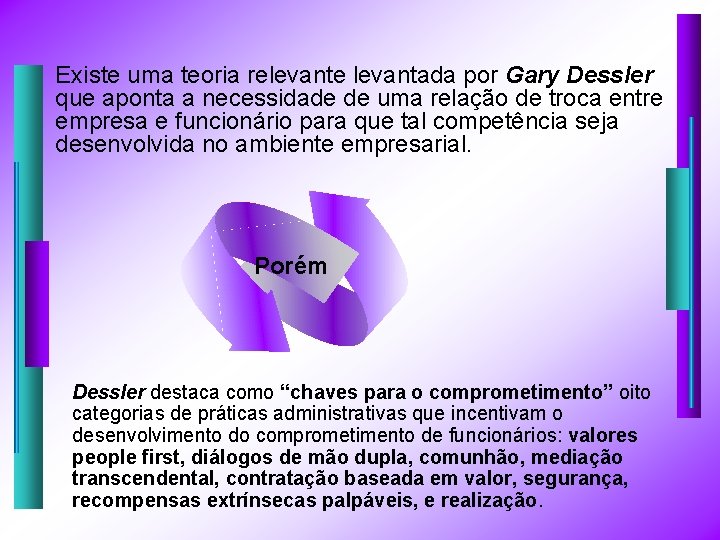 Existe uma teoria relevante levantada por Gary Dessler que aponta a necessidade de uma Existe uma teoria relevante levantada por Gary Dessler que aponta a necessidade de uma