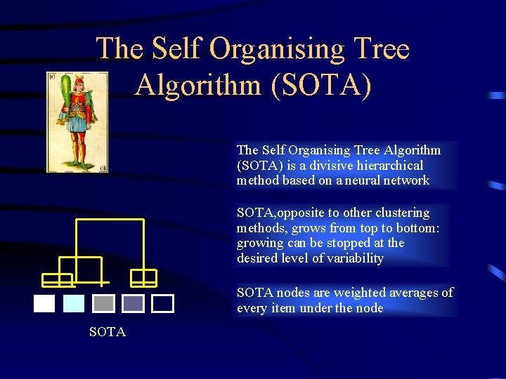 The Self Organising Tree Algorithm (SOTA) is a divisive hierarchical method based on a