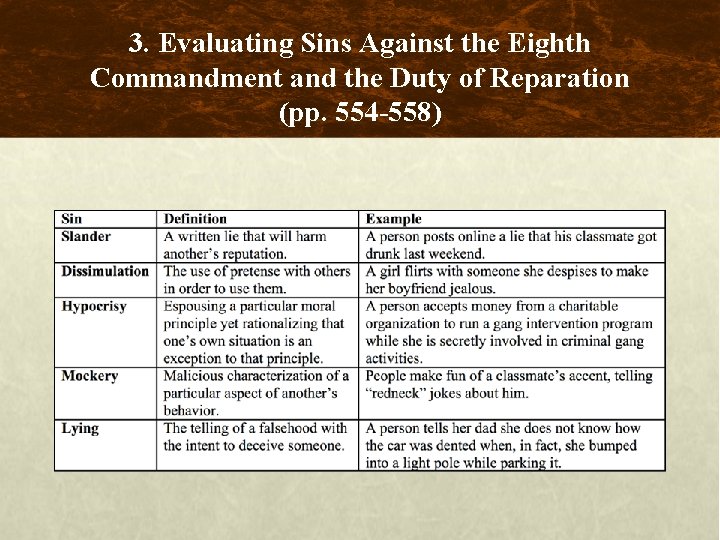 3. Evaluating Sins Against the Eighth Commandment and the Duty of Reparation (pp. 554