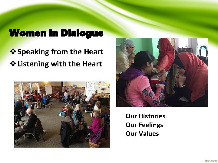 Women in Dialogue v Speaking from the Heart v Listening with the Heart Our