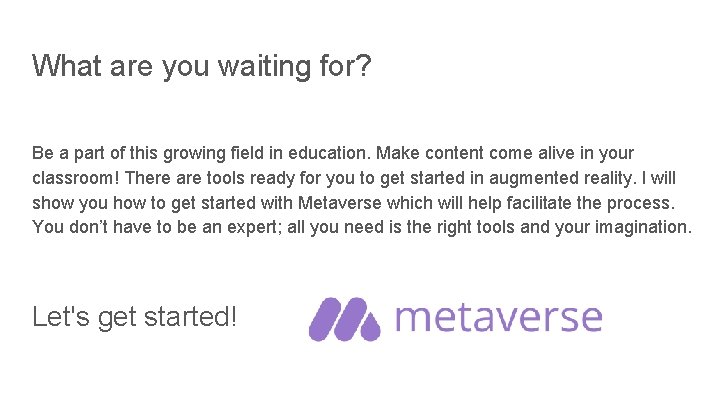 What are you waiting for? Be a part of this growing field in education.