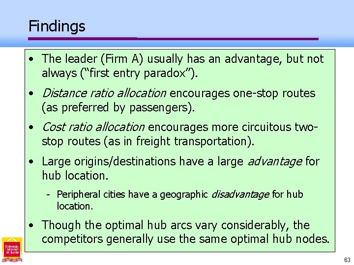 Findings • The leader (Firm A) usually has an advantage, but not always (“first