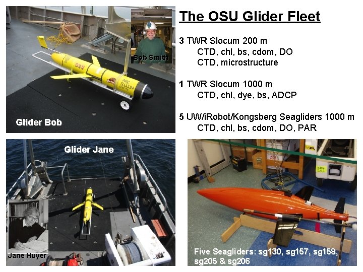 The OSU Glider Fleet Bob Smith 3 TWR Slocum 200 m CTD, chl, bs,