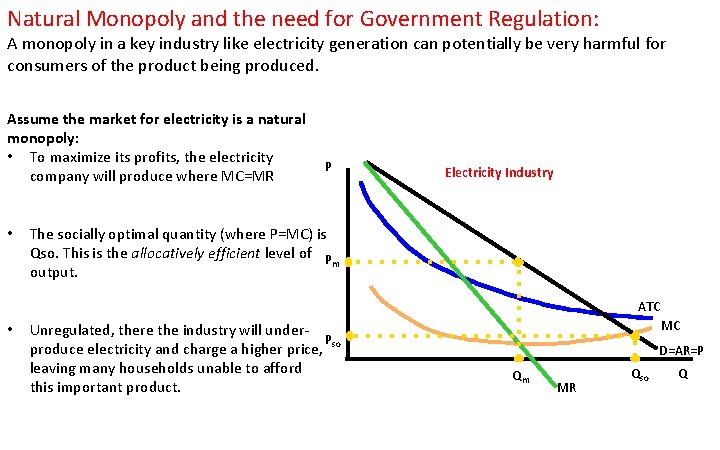 Natural Monopoly and the need for Government Regulation: A monopoly in a key industry