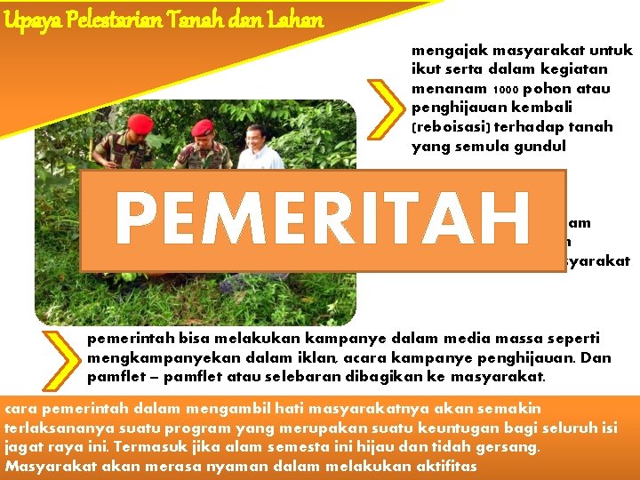 Upaya Pelestarian Tanah dan Lahan mengajak masyarakat untuk ikut serta dalam kegiatan menanam 1000