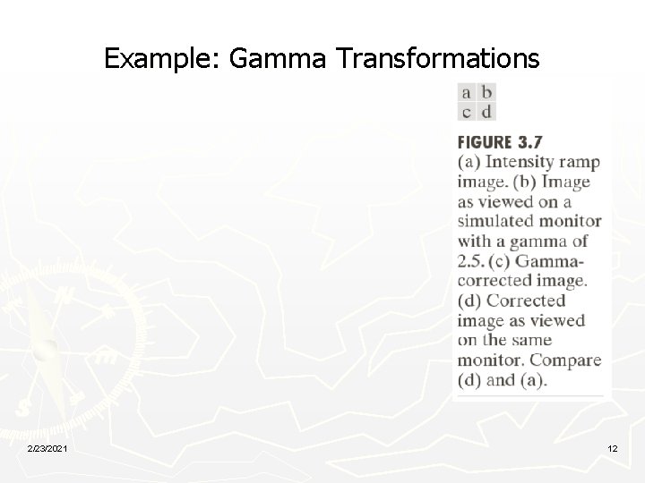 Example: Gamma Transformations 2/23/2021 12 
