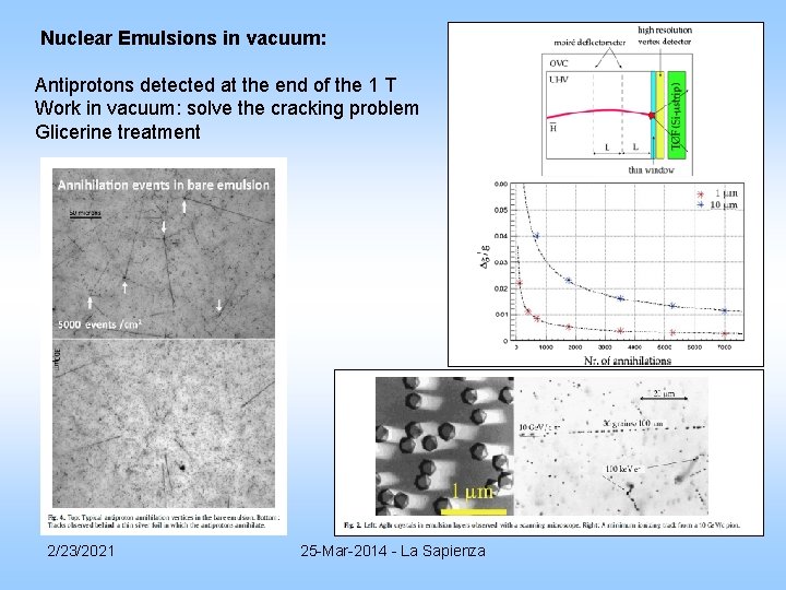 Nuclear Emulsions in vacuum: Antiprotons detected at the end of the 1 T Work Nuclear Emulsions in vacuum: Antiprotons detected at the end of the 1 T Work