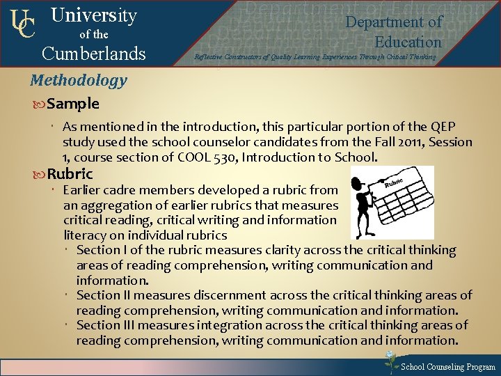 UC University of the Cumberlands Methodology Sample Departmentof of. Education Department of Education Departmentof