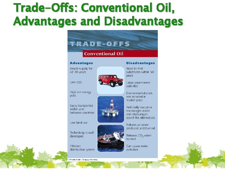 Trade-Offs: Conventional Oil, Advantages and Disadvantages 