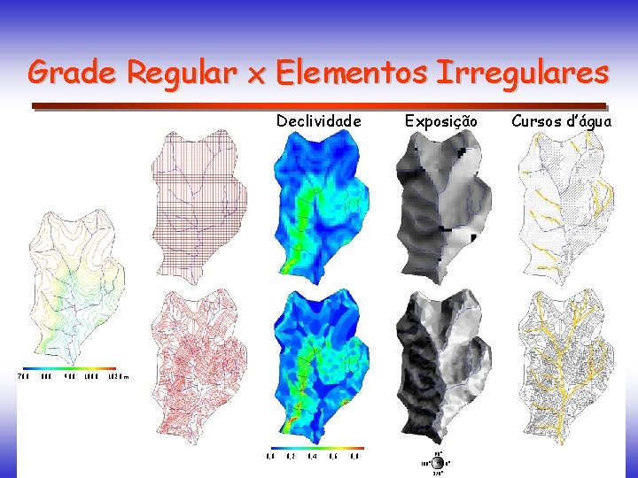 Grade Regular x Elementos Irregulares Declividade 700 800 900 1000 Exposição 1020 m 0,