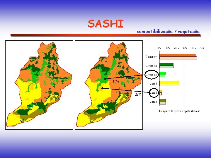 SASHI compatibilização / vegetação -15% -23% 