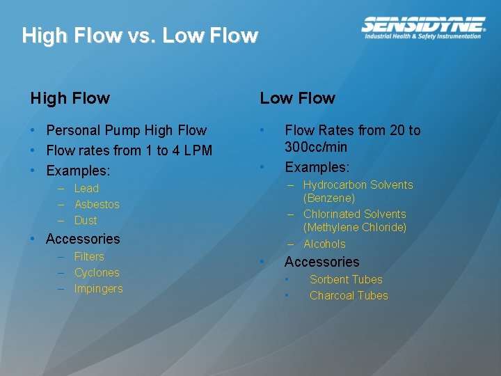 High Flow vs. Low Flow High Flow Low Flow • Personal Pump High Flow High Flow vs. Low Flow High Flow Low Flow • Personal Pump High Flow