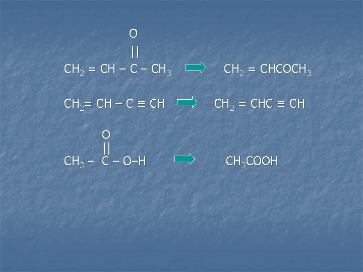 O || CH 2 = CH – CH 3 CH 2= CH – C