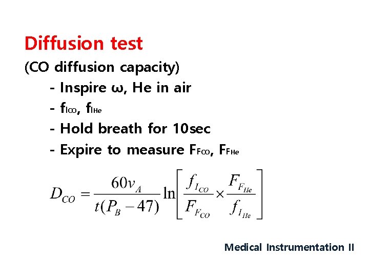 Diffusion test (CO diffusion capacity) - Inspire ω, He in air - f. ICO,