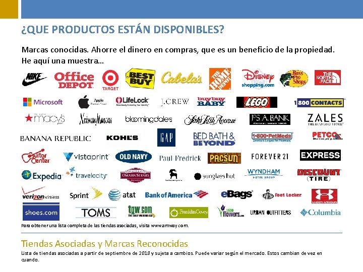 ¿QUE PRODUCTOS ESTÁN DISPONIBLES? Marcas conocidas. Ahorre el dinero en compras, que es un