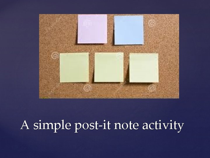 A simple post-it note activity 