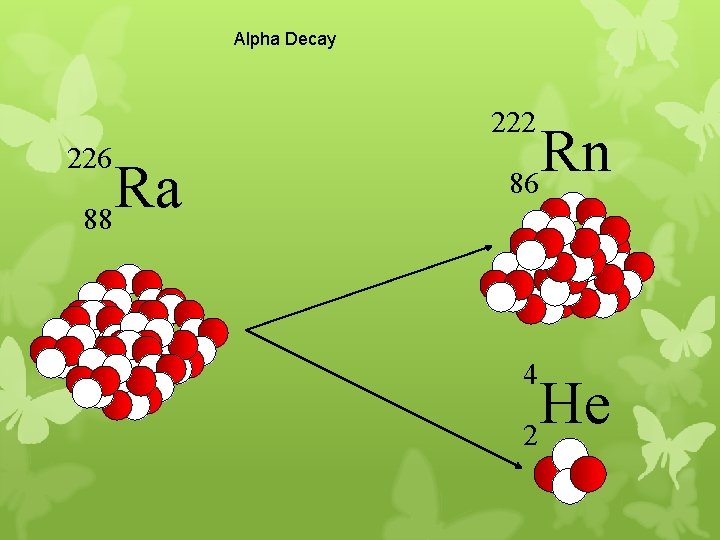 Alpha Decay 222 226 Ra 88 Rn 86 4 He 2 