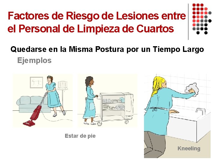 Factores de Riesgo de Lesiones entre el Personal de Limpieza de Cuartos Quedarse en