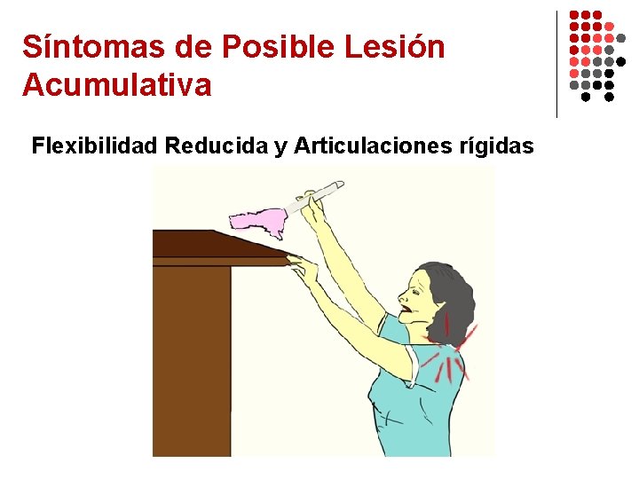 Síntomas de Posible Lesión Acumulativa Flexibilidad Reducida y Articulaciones rígidas 