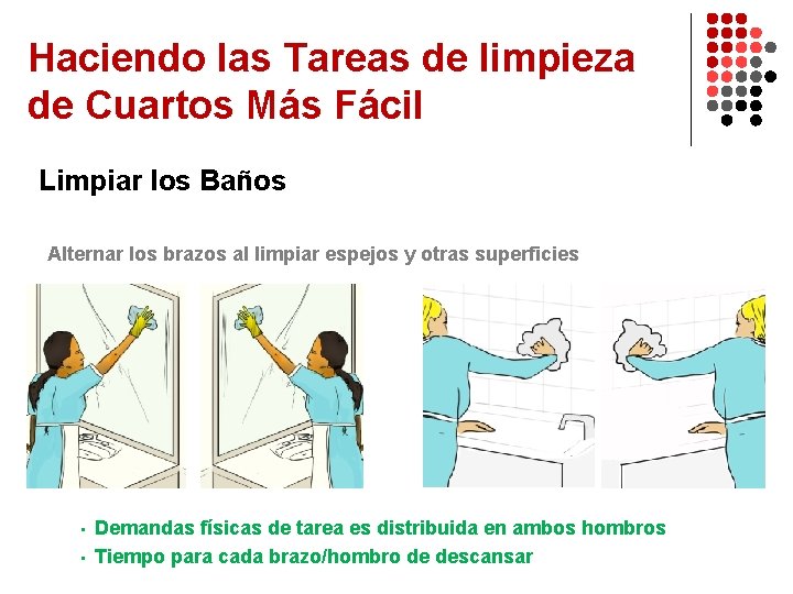 Haciendo las Tareas de limpieza de Cuartos Más Fácil Limpiar los Baños Alternar los