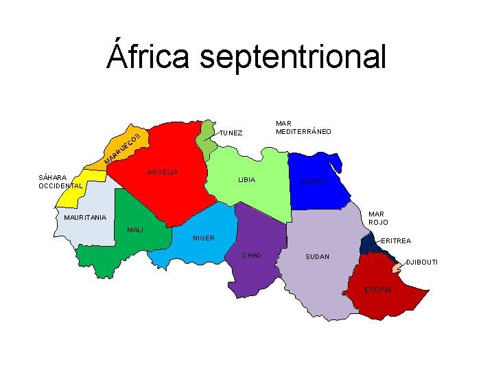 África septentrional MAR MEDITERRÁNEO TUNEZ OS C E RU AR M ARGELIA SÁHARA OCCIDENTAL