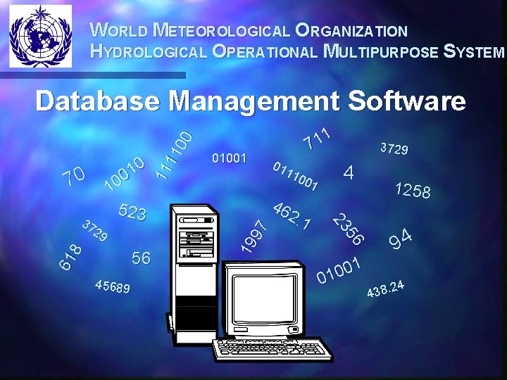 WORLD METEOROLOGICAL ORGANIZATION HYDROLOGICAL OPERATIONAL MULTIPURPOSE SYSTEM 0 1 0 0 1 61 8