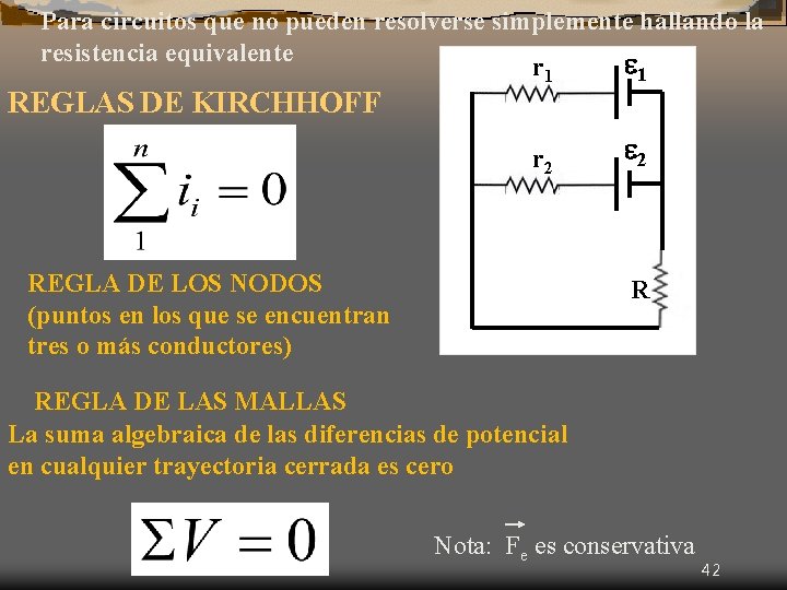 Para circuitos que no pueden resolverse simplemente hallando la resistencia equivalente 1 r 1