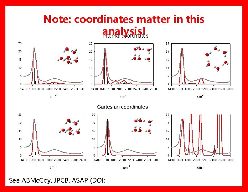 Note: coordinates matter in this analysis! See ABMc. Coy, JPCB, ASAP (DOI: Note: coordinates matter in this analysis! See ABMc. Coy, JPCB, ASAP (DOI: