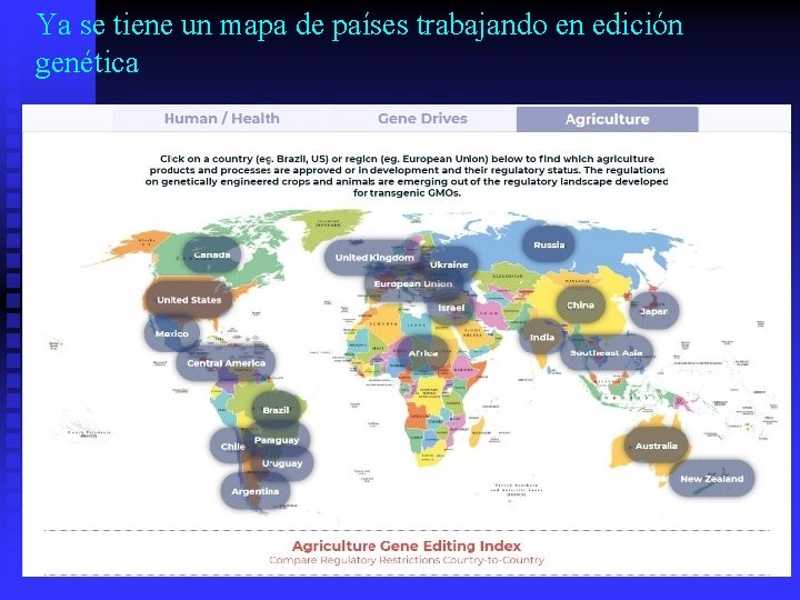 Ya se tiene un mapa de países trabajando en edición genética 