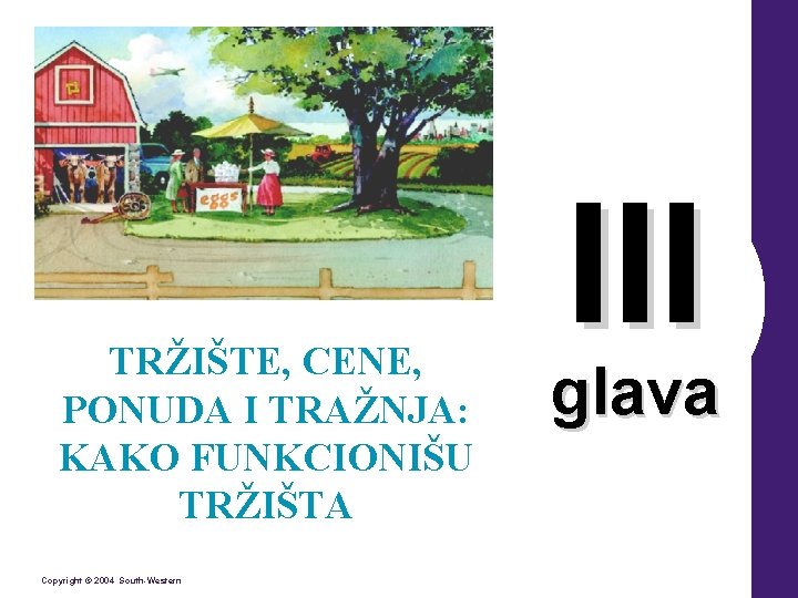 TRŽIŠTE, CENE, PONUDA I TRAŽNJA: KAKO FUNKCIONIŠU TRŽIŠTA Copyright © 2004 South-Western III glava