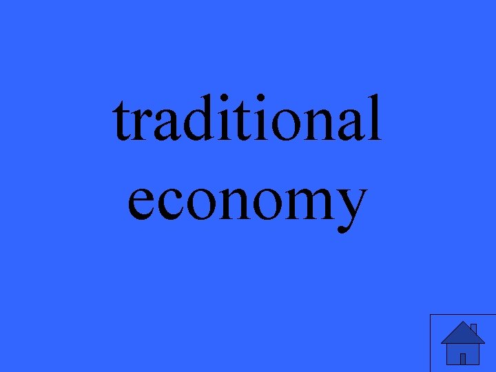 traditional economy 