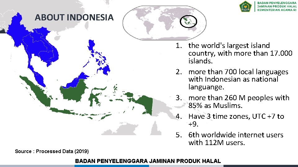 ABOUT INDONESIA 1. the world's largest island country, with more than 17. 000 islands.