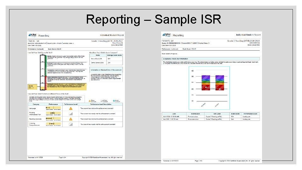 Reporting – Sample ISR 