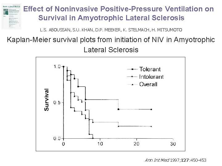 Effect of Noninvasive Positive-Pressure Ventilation on Survival in Amyotrophic Lateral Sclerosis L. S. ABOUSSAN,