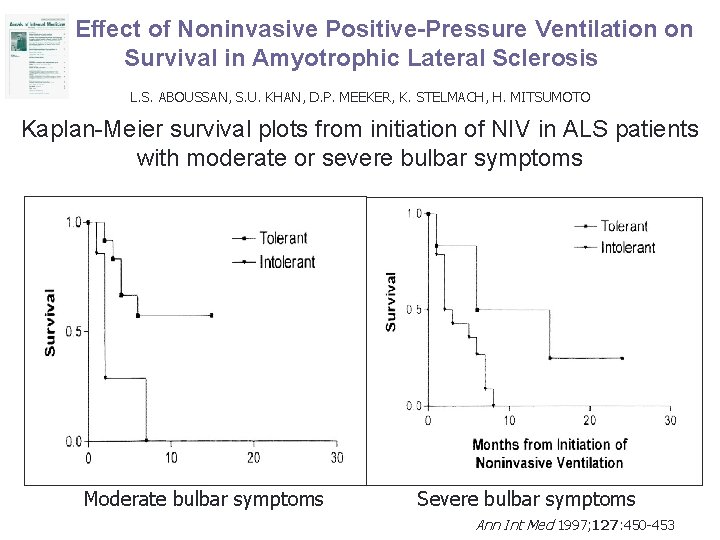 Effect of Noninvasive Positive-Pressure Ventilation on Survival in Amyotrophic Lateral Sclerosis L. S. ABOUSSAN,