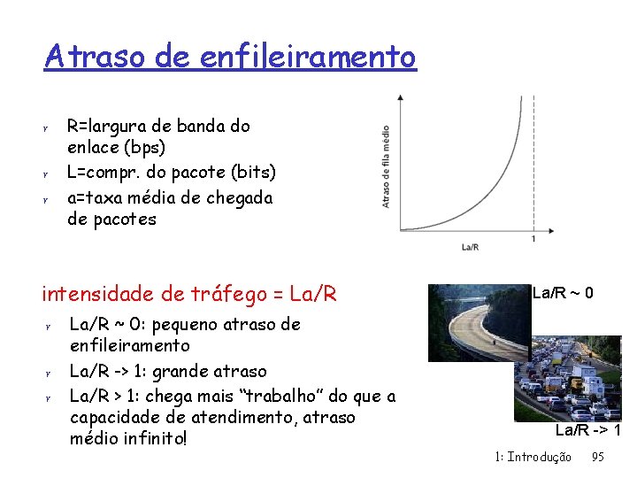 Atraso de enfileiramento r r r R=largura de banda do enlace (bps) L=compr. do