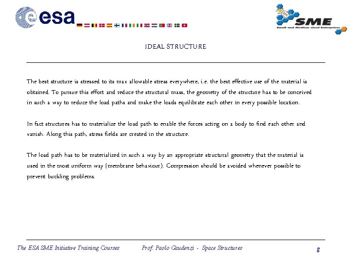 IDEAL STRUCTURE The best structure is stressed to its max allowable stress everywhere, i.