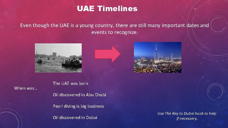 UAE Timelines Even though the UAE is a young country, there are still many