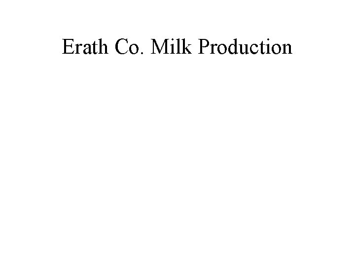 Erath Co. Milk Production 