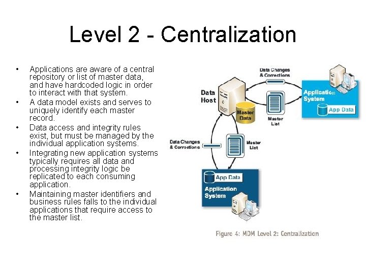 Level 2 - Centralization • • • Applications are aware of a central repository