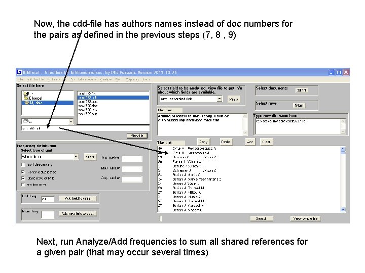 Now, the cdd-file has authors names instead of doc numbers for the pairs as