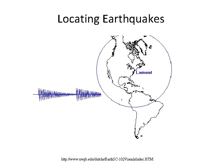 Locating Earthquakes http: //www. uwgb. edu/dutchs/Earth. SC-102 Visuals. Index. HTM Locating Earthquakes http: //www. uwgb. edu/dutchs/Earth. SC-102 Visuals. Index. HTM