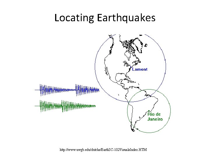 Locating Earthquakes http: //www. uwgb. edu/dutchs/Earth. SC-102 Visuals. Index. HTM Locating Earthquakes http: //www. uwgb. edu/dutchs/Earth. SC-102 Visuals. Index. HTM