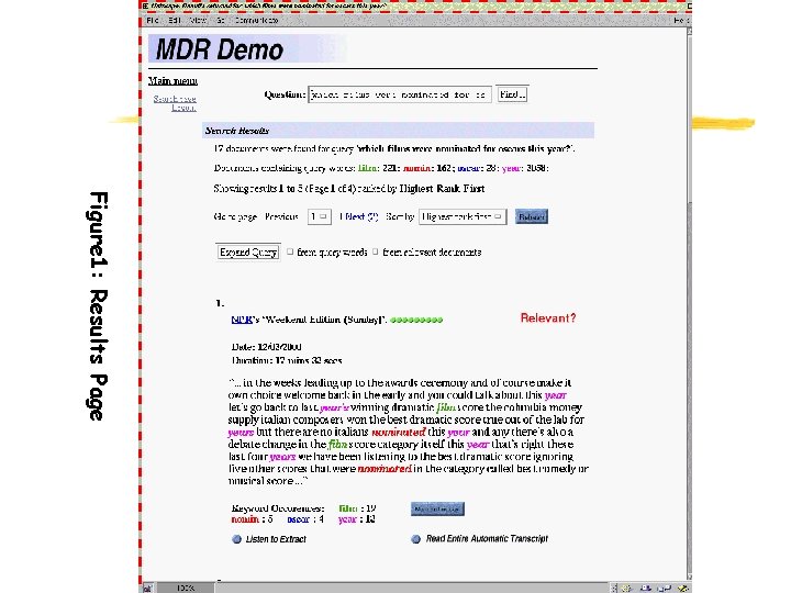 Figure 1: Results Page 