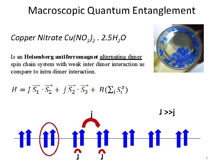 Macroscopic Quantum Entanglement Copper Nitrate Cu(NO 3)2. 2. 5 H 2 O Is an